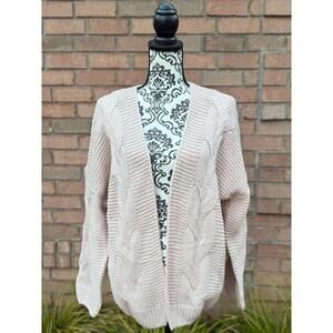 EUC Chic Soul Pale Pink Chunky Knit Cardigan Size XL
